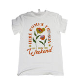 W HERE COMES THE SUN T-SHIRT - ASSORTED SIZES - SMALL (UPC # 1922343400844). MEDIUM ( UPC # 1922343400851). LARGE ( UPC # 1922343400868), XL (UPC # 1922343400875)